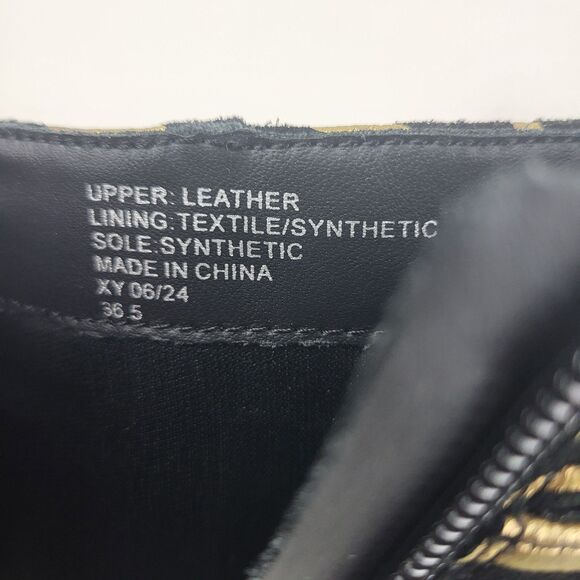 Kurt Geiger Women Zebra Print Black Gold Leather Stud Ankle Boots 6.5 - Picture 12 of 14